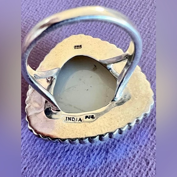 Sterling Silver White Druzy Ring - Picture 3 of 5